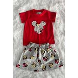 Bertuğ Bebek Etek Tshirt Kız Çocuk Kırmızı Takım - 3 Yaş