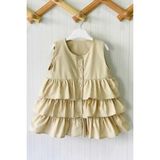 Bertuğ Bebek Kat Kat Etek Camel Kız Çocuk Bebek Tasarım Elbise - 5 Yaş
