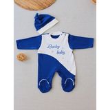 Beruflic 0-3 3-6 Ay Lucky Baby Nakışlı Es Çizgi Boy Şapkalı Erkek Bebek Tulumu - Lacivert - 3 - 6 Ay