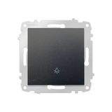 Beruflic 1 Adet Ovivo Metalik Siyah Zil Butonu Light Çerçevesiz Grano