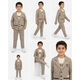 Beruflic 2-9 Yaş Jagger Kumaş 3 Parça Çocuk Takımı - 8 Yaş - Bej