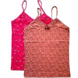 Beruflic 2 Adet Kadın Askılı Desenli Atlet Dantelli Empirme Pamuklu Penye D3-4 - Çok Renkli - 2XL