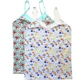 Beruflic 2 Adet Kadın Askılı Desenli Atlet Dantelli Empirme Pamuklu Penye D5-6 - Çok Renkli - 2XL