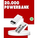 Beruflic 20.000MAH Pd Powerbank LED Işık LCD Ekran Dahili Kablo Çoklu Giriş - Renkli