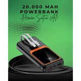 Beruflic 20000 Mah Taşınabilir Powerbank | Çok Kablolu, Hızlı Şarj Destekli (22.5W) - Renkli