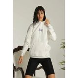 Beruflic 24 Sırt Baskılı Ovresize Üç Iplik Kapüşonlu Sweatshirt - Beyaz - M