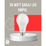 Beruflic 30W Şarjlı LED Ampul E27 Duy %80 Enerji Tasarruflu Soğuk Beyaz - Renkli - standart