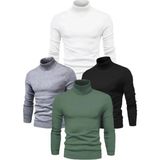 Beruflic 4 Adet Unisex Kaşkorse Boğazlı Full Likralı Fitilli Body Kazak - Çok Renkli