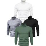 Beruflic 4 Adet Unisex Kaşkorse Boğazlı Full Likralı Fitilli Body Kazak - Siyah - Standart