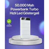 Beruflic 4 Cihazı Aynı Anda Şarj Edebilen Güçlü Powerbank 50000 Mah - Renkli