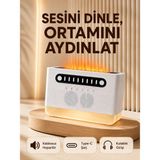 Beruflic 8 Çeşit Beyaz Gürültülü Kablosuz Hoparlör ve Renkli Alev Efektli Gece Lambası - Çok Renkli
