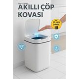 Beruflic Akıllı Çöp Kovası, Büyük Boy 20 Litre, Uv Işık ve Sensörlü, Haraket Algılayan, Sessiz Ka - Renkli - 1