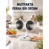 Beruflic Ayarlanabilir Çift Fan Başlıklı Şarjlı Masa Vantilatörü - Renkli