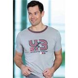 Beruflic Berrak Erkek 43 Baskılı T-Shirt 1038 - Gri - M