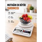 Beruflic Beyaz Plastik Dijital Mutfak Tartısı – 24X16.8X1.5CM