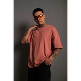Beruflic Erkek 24/1 Düz A Kalite Oversize T-Shirt - Gül Kurusu