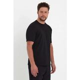 Beruflic Erkek 24/1 Düz A Kalite Oversize T-Shirt - Siyah