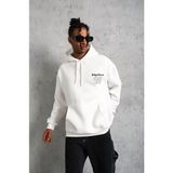 Beruflic Erkek 98 Baskılı Kapşonlu Sweat - Beyaz - XL