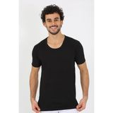 Beruflic Erkek Açık Yaka Siyah Penye Atlet - XL