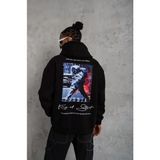 Beruflic Erkek Astronot Baskılı Kapüşonlu Sweat - Siyah - XL