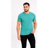 Beruflic Erkek Basic Tişört Bisiklet Yaka Kısa Kol Günlük Yazlık Slim Fit T-Shirt - Su Yeşili