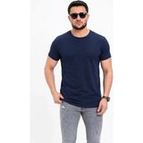 Beruflic Erkek Basic Tişört Bisiklet Yaka Kısa Kol Günlük Yazlık Slim Fit Tshirt - Lacivert