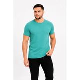 Beruflic Erkek Basic Tişört Bisiklet Yaka Kısa Kol Günlük Yazlık Slim Fit Tshirt - Su Yeşili