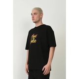Beruflic Erkek Baskıkı Kısa Kok Bisiklet Yaka T-Shirt - Siyah