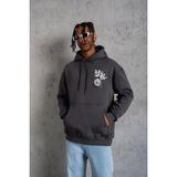 Beruflic Erkek Baskılı Kapşonlu Sweat - Füme
