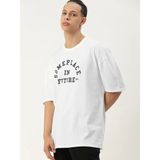 Beruflic Erkek Baskılı Oversize T-Shirt - Beyaz - M