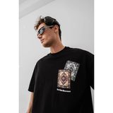 Beruflic Erkek Baskılı Oversize T-Shirt - Siyah - M