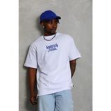 Beruflic Erkek Baskılı T-Shirt Kısa Kol Bisiklet Yaka Regular Fit Rahat Kalıp Günlük Tişört - Beyaz