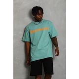 Beruflic Erkek Baskılı T-Shirt Kısa Kol Bisiklet Yaka Regular Fit Rahat Kalıp Günlük Tişört - Mint Ye - Mint Yeşili - XL
