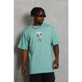 Beruflic Erkek Baskılı T-Shirt Kısa Kol Bisiklet Yaka Regular Fit Rahat Kalıp Günlük Tişört - Mint Ye - Mint Yeşili - XS