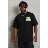 Beruflic Erkek Baskılı Tshirt Kısa Kol Bisiklet Yaka Regular Fit Rahat Kalıp Günlük Tişört - Siyah - 2XL
