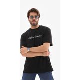 Beruflic Erkek Baskılı Tshirt Kısa Kol Bisiklet Yaka Regular Fit Rahat Kalıp Günlük Tişört - Siyah - XL