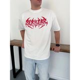 Beruflic Erkek Baskılı Tshirt Yazlık Kısa Kol Bisiklet Yaka Rahat Kalıp Tişört - Beyaz