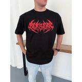 Beruflic Erkek Baskılı Tshirt Yazlık Kısa Kol Bisiklet Yaka Rahat Kalıp Tişört - Siyah - XL