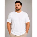 Beruflic Erkek Battal Big Size Basic Tişört Bisiklet Yaka Rahat Kalıp T-Shirt - Beyaz - 3XL
