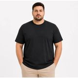 Beruflic Erkek Battal Big Size Basic Tişört Bisiklet Yaka Rahat Kalıp T-Shirt - Siyah - XL