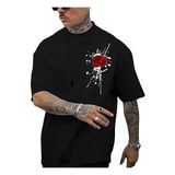Beruflic Erkek Bisiklet Yaka Kısa Kol Baskılı T-Shirt - Siyah - XL