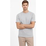 Beruflic Erkek Bisiklet Yaka Tişört Regular Kalıp Basic Pamuklu Günlük Kullanım T-Shirt - Gri