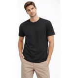 Beruflic Erkek Bisiklet Yaka Tişört Regular Kalıp Basic Pamuklu Günlük Kullanım T-Shirt - Siyah