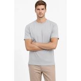 Beruflic Erkek Bisiklet Yaka Tişört Regular Kalıp Basic Pamuklu Günlük Kullanım Tshirt - Gri - 2XL