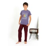 Beruflic Erkek Çocuk Kısa Kol Penye Pijama Takım Mor
