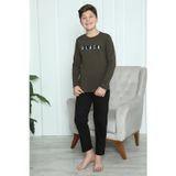 Beruflic Erkek Çocuk Penye Pijama Takım Haki
