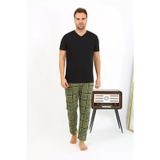 Beruflic Erkek Ekoseli Desen Penye Tek Alt Pijama Haki