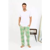 Beruflic Erkek Ekoseli Desen Penye Tek Alt Pijama Yeşil
