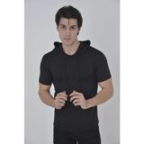 Beruflic Erkek Kapşonlu Slim Fit T-Shirt - Siyah