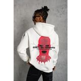 Beruflic Erkek Maske Baskılı Kapüşonlu Sweat - Beyaz - XL